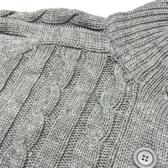 Vintage 80s Sears Men's Gray Cable Knit Cardigan Sweater Chunky Size 44 - Picture 13 of 15